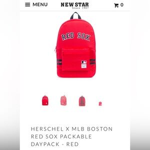 Herschel Red Sox Packable Back Pack MLB Officially Licensed